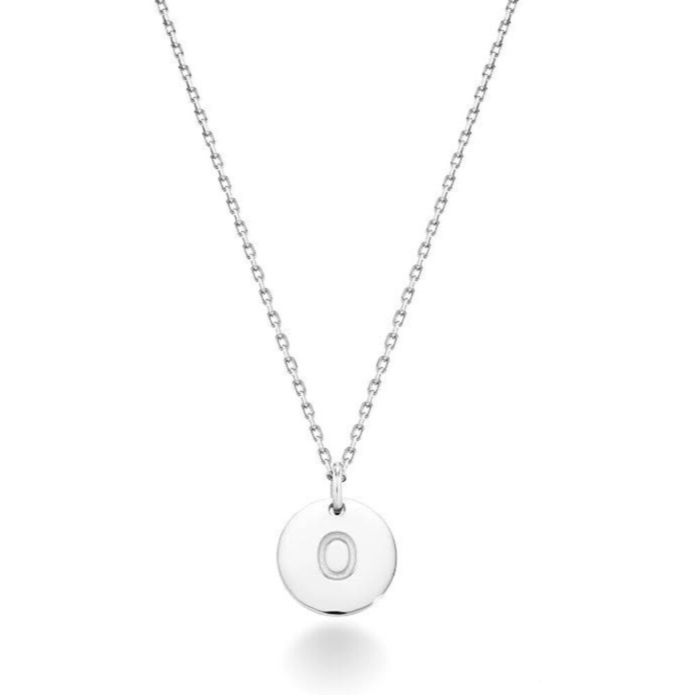 925 Sterling Silver Initial Necklace Women Letter Pendant : Letter, O - 20 in
